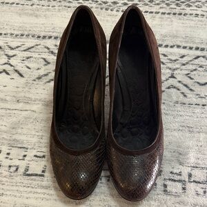 Coach Dark Brown Snakeskin Heels